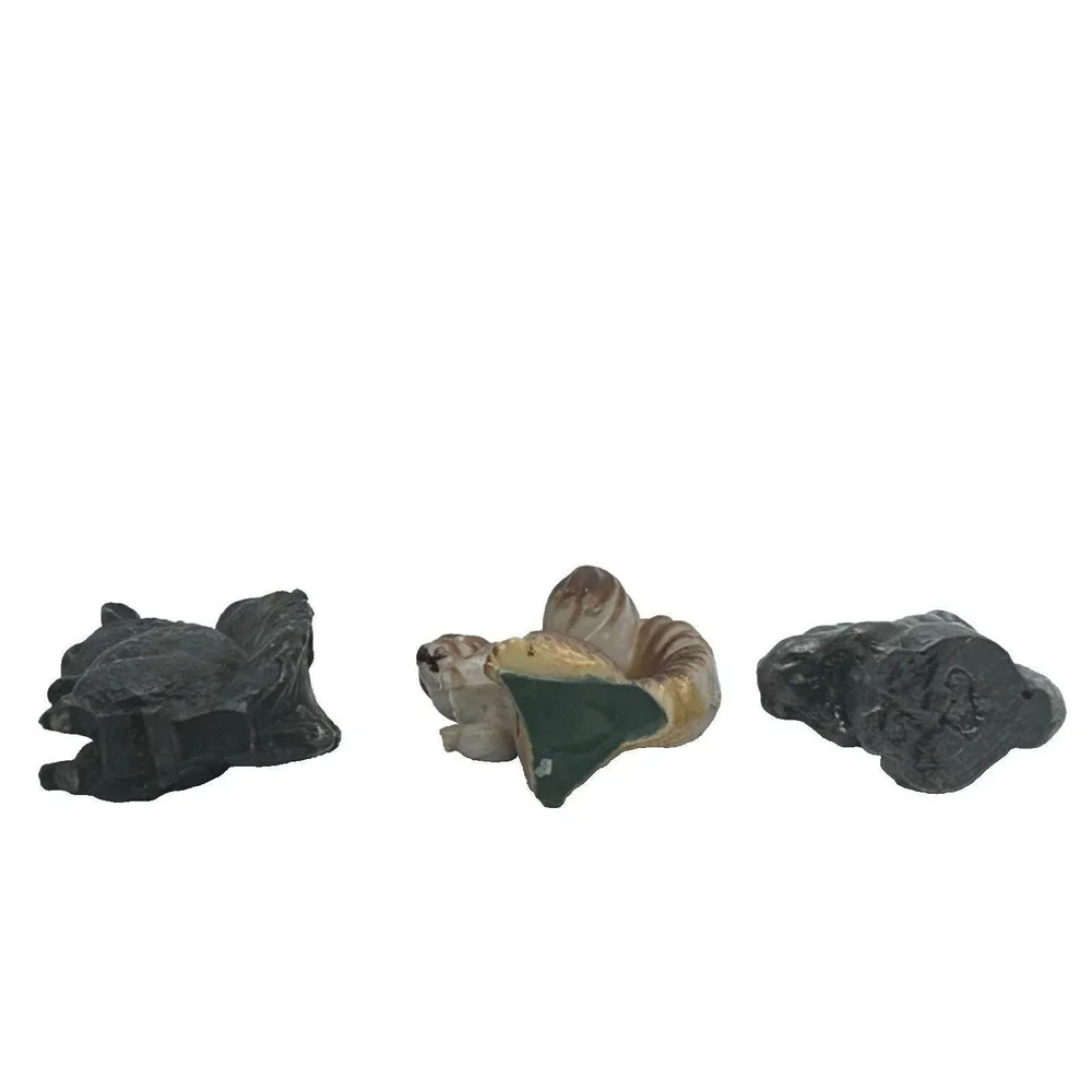 Vtg Lot of 3 Squirrels‎ Figurines Solid Pewter- Cast Metal and Plastic 2 3/4